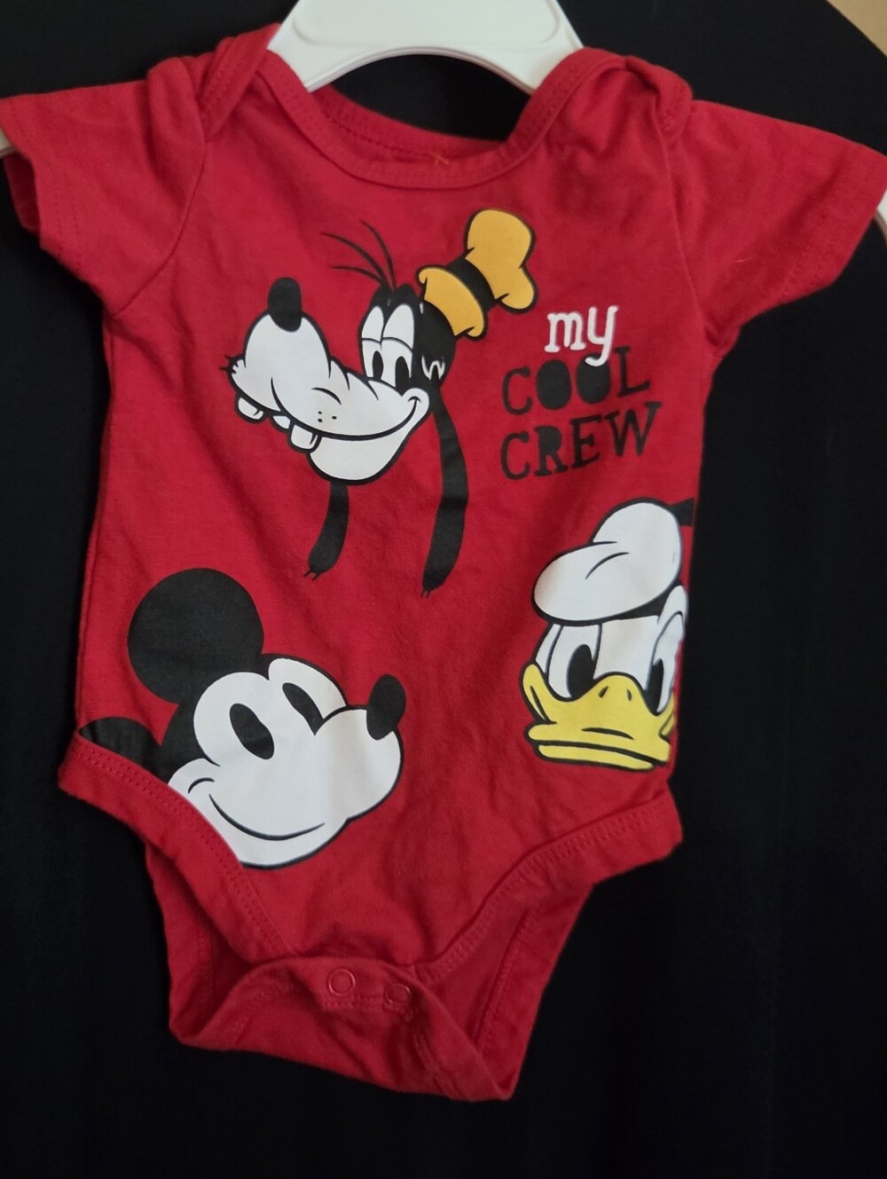 🛍$8Ea 3/$15🛍Disney 3M Red 'My Cool Crew' Mickey Donald Goofy One-Piece